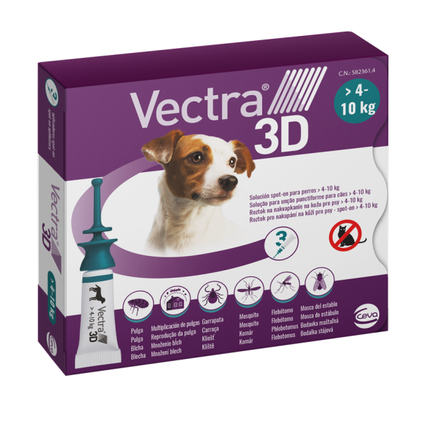 Pipetas perro antiparasitarias Vectra 3D 4-10 Kg